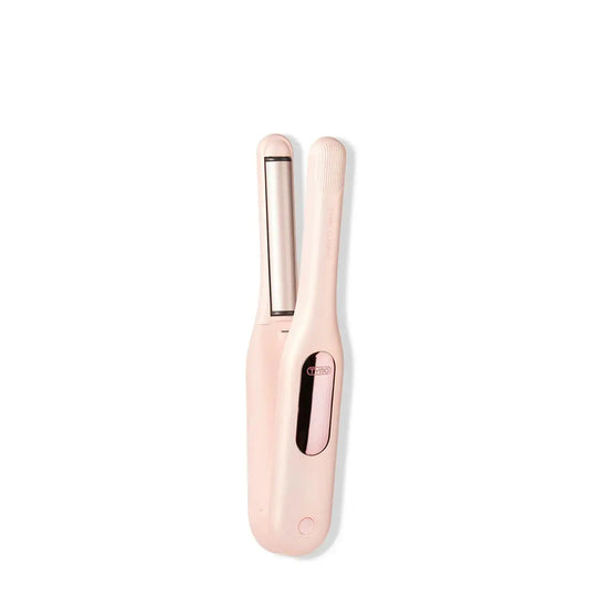 Portable cordless flat iron TYMO CLAMGO PINK — compact pink travel styling tool